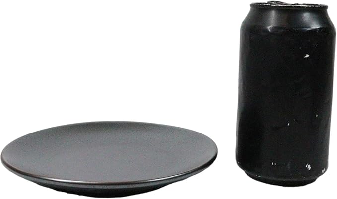 Ebros Gift Iron Black Clay Underglaze Technique Tetsu Kesho Porcelain Dinnerware Kitchen Set Asian Japanese Restaurant Supply (Pack Of 5 Round Appetizer Salad Plates 6 D)