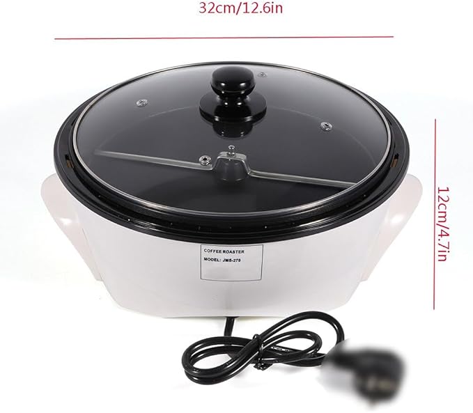 LOYALHEARTDY Electric Coffee Bean Roasting Machine Coffee Roaster Household Bean Roasting Machine Non-Stick Pan with Lights Out Device 110V 800W