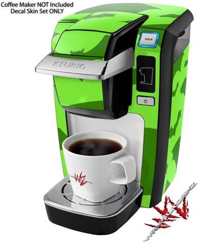 Decal Style Vinyl Skin compatible with Keurig K10 / K15 Mini Plus Coffee Makers Deathrock Bats Green (COFFEE MAKER NOT INCLUDED)