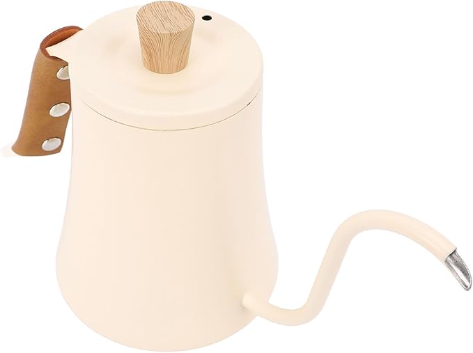 Zerodis Coffee Makers Coffee Cups Pour Over Tea Pot with Cover Ergonomic Handle 600ml Large Capacity Stainless Steel Brewer Accurate Pouring for Hot Cold Drink 10.2x5.5in