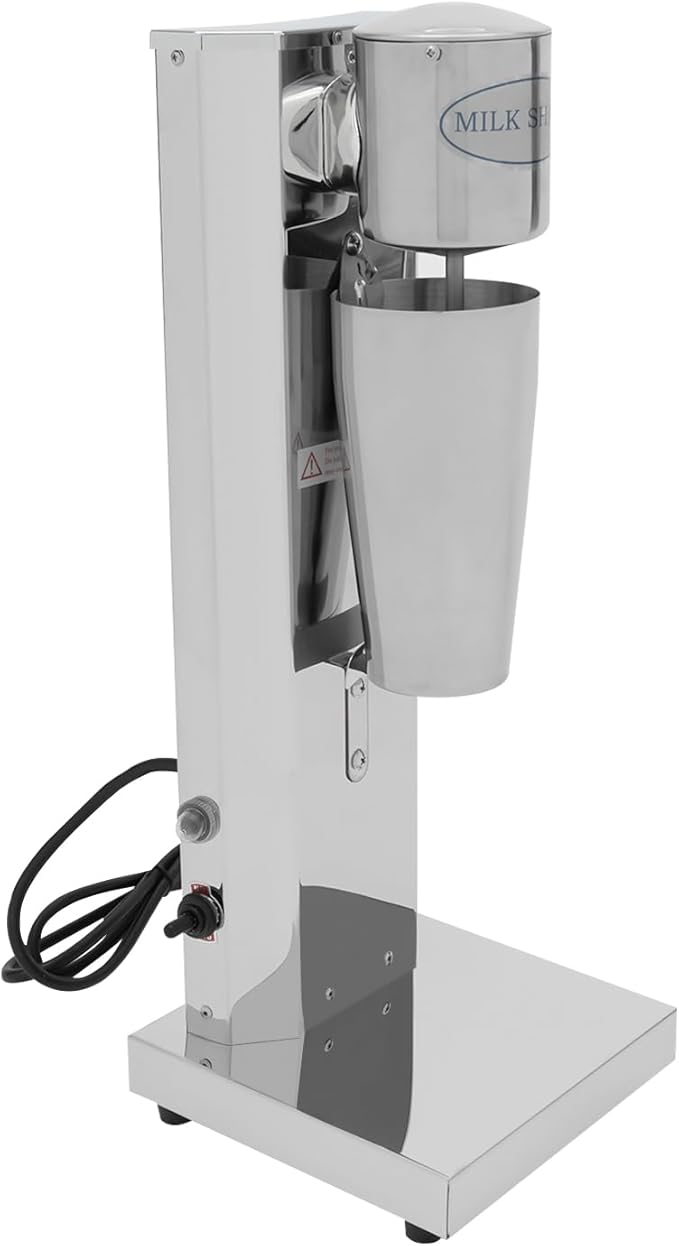 Single Head Milkshake Machine 180W 650ml Commercial Milkshake Maker Stainless Steel Electric Drink Mixer 18000RPM Smoothie Milk Ice Cream Blender Adjustable Speed Malt Maker Machine 110V