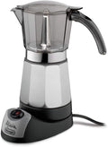 De'Longhi Alicia EMKM 9 Electric Mocha Coffee Maker 550 W 9 Cup Capacity Auto Shut Off Swivel Base Black and Silver