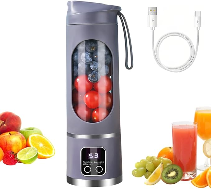 Portable Blender USB Rechargeable Mini Personal Blender with 12 Sharp Blades Ice Crushing &amp Smoothie Maker for Travel Gym Office Outgoing
