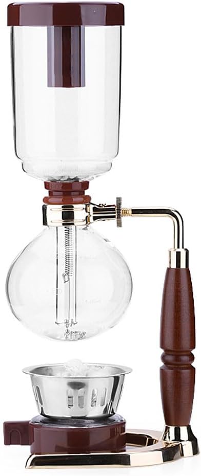 Siphon Syphon Coffee Maker with Heat-Resistant Glass Brewer with Aluminum Alloy Pine Handle Coffee Pots