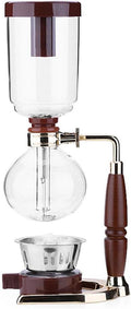 Siphon Syphon Coffee Maker with Heat-Resistant Glass Brewer with Aluminum Alloy Pine Handle Coffee Pots