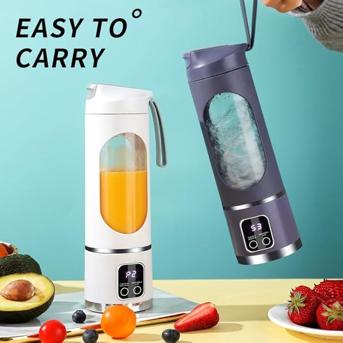 Digital Multimode Juicer Blender15 Oz Capacity With 12 Stainless Steel Blades3 Speed AdjustableLeak Proof Design For Home Travel Office Portable Clean Electric Juice Cup (White)