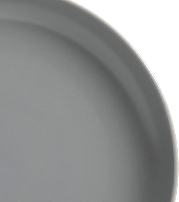 12-Piece Matte Gray Stoneware Dinnerware Set – Modern Plates Bowls &amp Mugs for Everyday Dining (Matte Grey)
