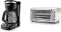 BLACK+DECKER 12-Cup Digital Coffee Maker CM1160B Programmable Washable Basket Filter &amp 8-Slice Crisp 'N Bake Air Fry Toaster Oven TO3265XSSD 5 Cooking Functions