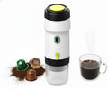 Portable Espresso Maker 20 Bar Pressure Small Coffee Machine Rechargeable Battery Operated Mini Coffee Maker for Pods or Grounds Includes Car Charger for Hot &amp Iced Coffee (White)