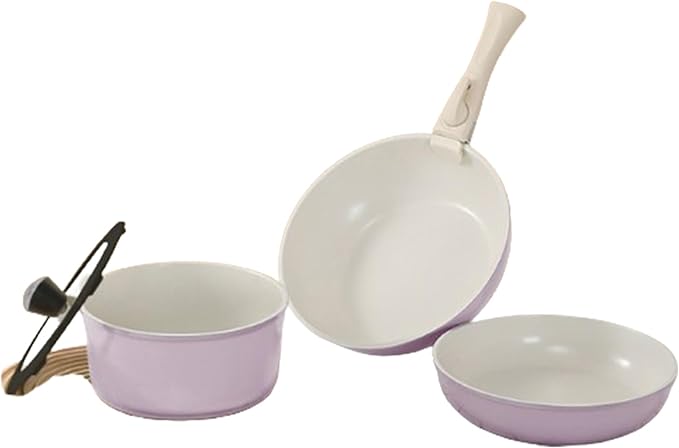 Detachable Handle Cookware Set Non Stick Pan Set Ceramic Rv Kitchen Set-frying Pan Saucepan with Lid Dishwasher Oven Safe