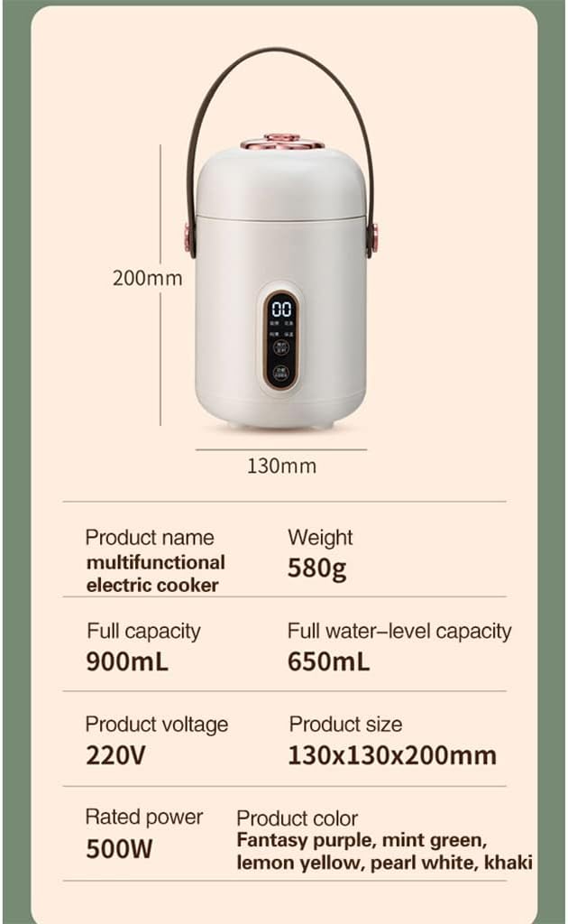Mini Rice Cooker Portable Electric Heating Box Soup Porridge Cooking Machine Stew
