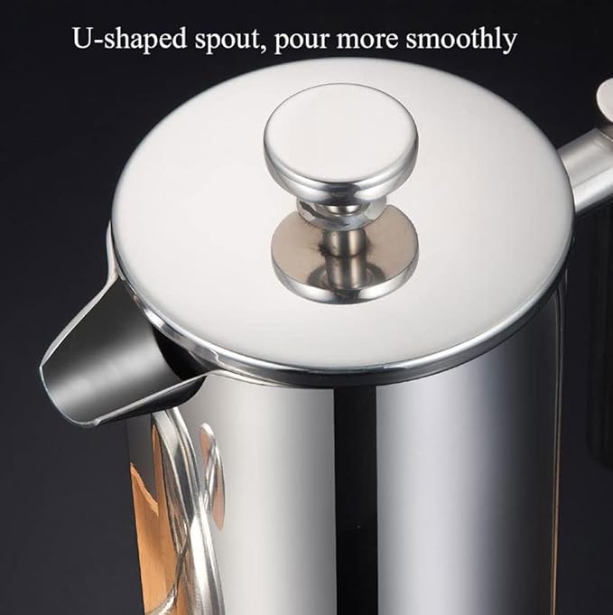 Stainless Steel French Press Coffee Maker 800 ml Double Wall Metal Insulation Coffee Press &ampTea Brewer Easy Clean And Easy Press Strong Quality Coffee Press (Size : 350ml)