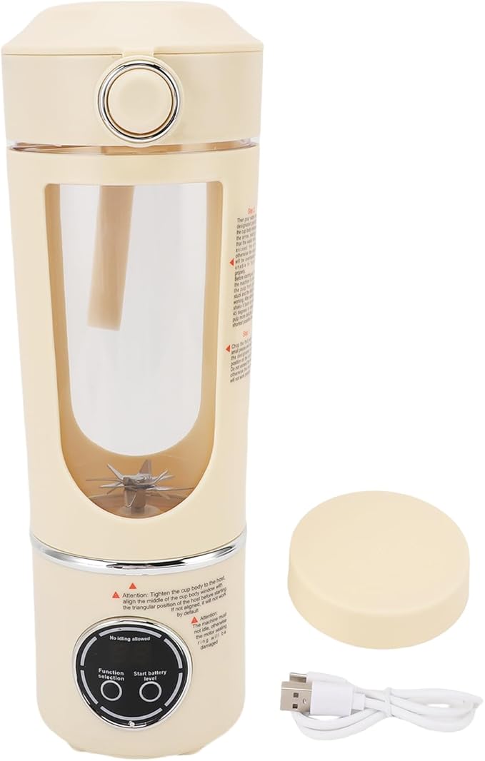 Portable Blender with Magnetic Induction Technology 1500mAh for Shakes Juices Smoothies Dishwasher Safe Compact Design for Home Office Gym Travel (Beige)