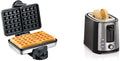 Hamilton Beach 2-Slice Non-Stick Belgian Waffle Maker &amp 2 Slice Extra Wide Slot Toaster with Shade Selector Toast Boost Auto Shutoff Black (22633)