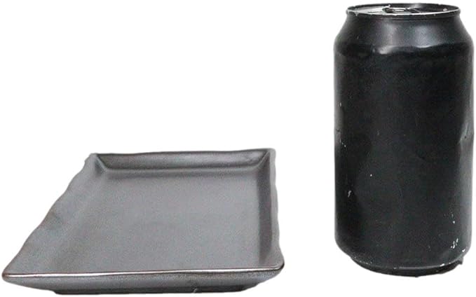 Ebros Gift Iron Black Clay Underglaze Technique Tetsu Kesho Porcelain Collection Dinnerware Serveware Kitchen Set Asian Japanese Restaurant Supply (Pack Of 5 Rectangular Sushi Plates 7.75 L)