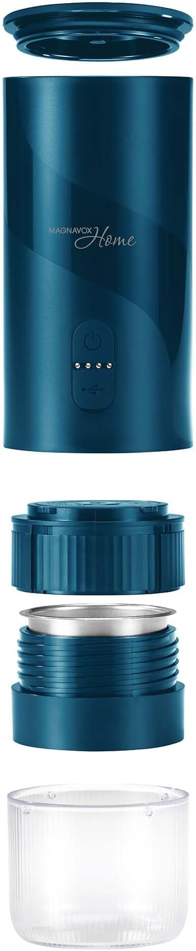 Magnavox HOME Portable Espresso Coffee Maker (Grounds or Pods) with Fast Brew Technology &amp Single Touch Control Ideal for Offices or Travel