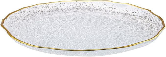 Karaca Milanda Gold Glass Dinnerware Set for 4 People 12 Pieces Transparent Gold