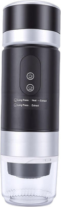 Portable Coffee Machine Handheld USB C Coffee Maker with 2 Rechargeable 7500mAh Batteries for Camping Travel Office Compatible with Ground and Capsules