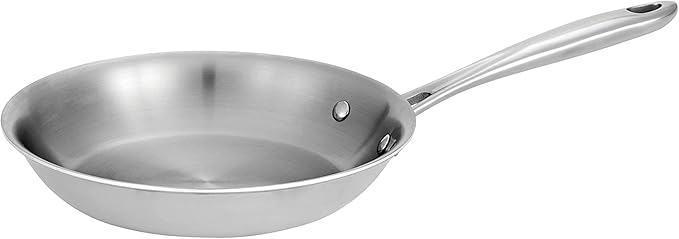 Tramontina Boston Tri-Ply Clad Stainless Steel 8-Inch Small Frying Pan Induction-Ready Skillet Dishwasher-Safe NSF-Certified