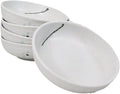 Ebros Gift Modern Yukino Hana Snow Flowers Ceramic Dinnerware Serveware Kitchenware Set Oriental Asian Restaurant Supply (Pack Of 5 Soup Salad Rice Shallow Bowls Deep Plates 10oz)