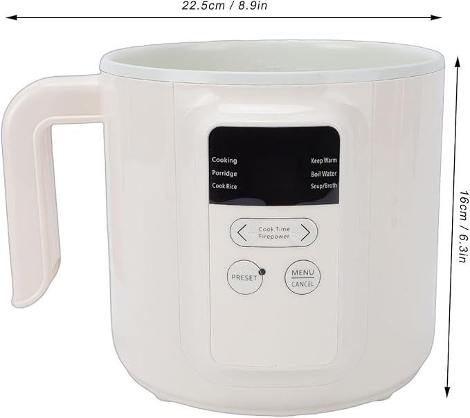 Yosoo Multifunctional Electric Anti Stick Cooker for Noodles Rice Soups Well Sized with Safe Materials Washable Smart Power Off Function (US Plug 110V)
