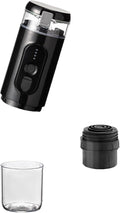 Yctze Portable Electric Coffee Maker - Cordless Mini Brewer with 2-in-1 GroundCapsule 18 Bar Pressure 2500mAh Battery Ideal for Travel &amp Camping (Black)