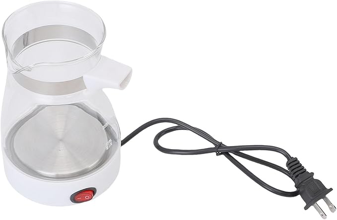 ZJchao Electric Turkish Coffee Maker 600ML 600W Premium Glass SUS Multifunctional Coffee Pot for Family Gatherings Parties Brewing Tea Yellow Wine (US Plug 1000w)