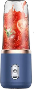 6 Blades Electric Juicer Cup 2 Cups Compatible For Travel Portable Mixer Usb Charge Fresh Fruit Juice Personal Blender Smoothie(Blue with 1 Cup)
