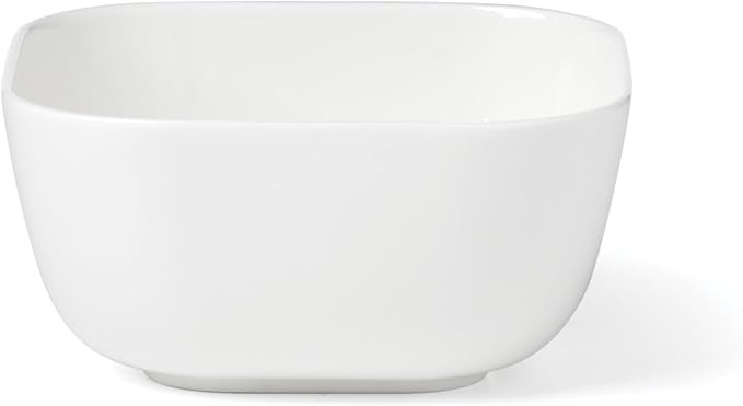 Lenox Dinnerware Set Studio 1414 Square 12-Piece Set Service For 4 Bone China Material Dishwasher &amp Microwave Safe Home And Kitchen Kitchen And Dining Plates And Bowls Sets (White 12 Piece
