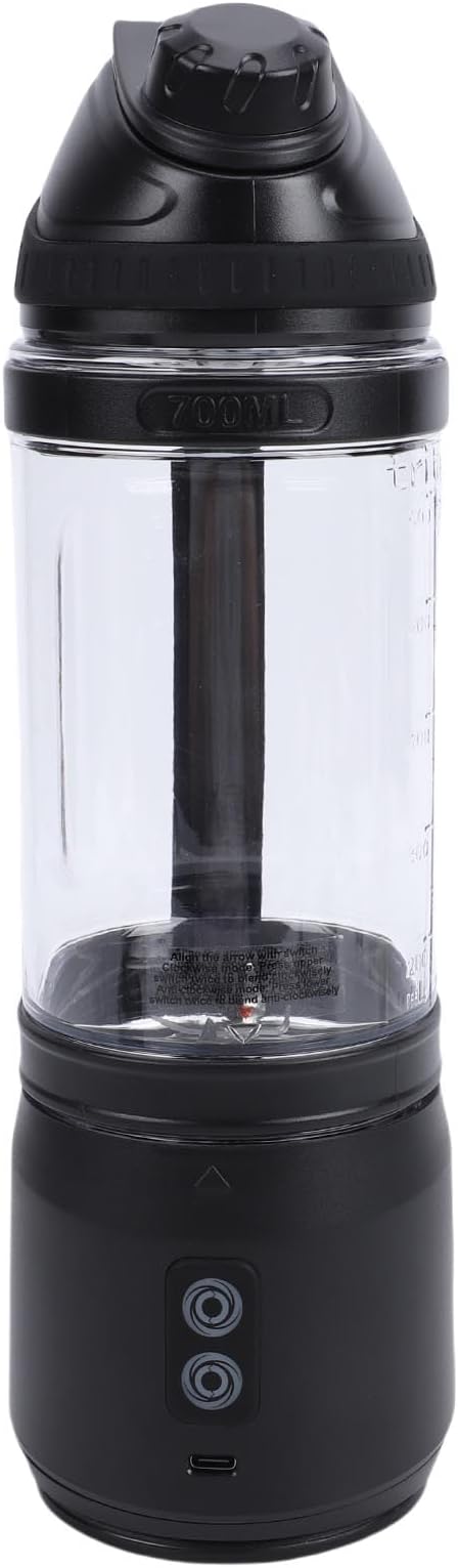 Portable Blender Cordless USB Rechargeable 240W 24oz with Bidirectional Cutter 700ml Splash Proof Motor Base for Travel Gym Smoothies Protein Shakes (700ml)