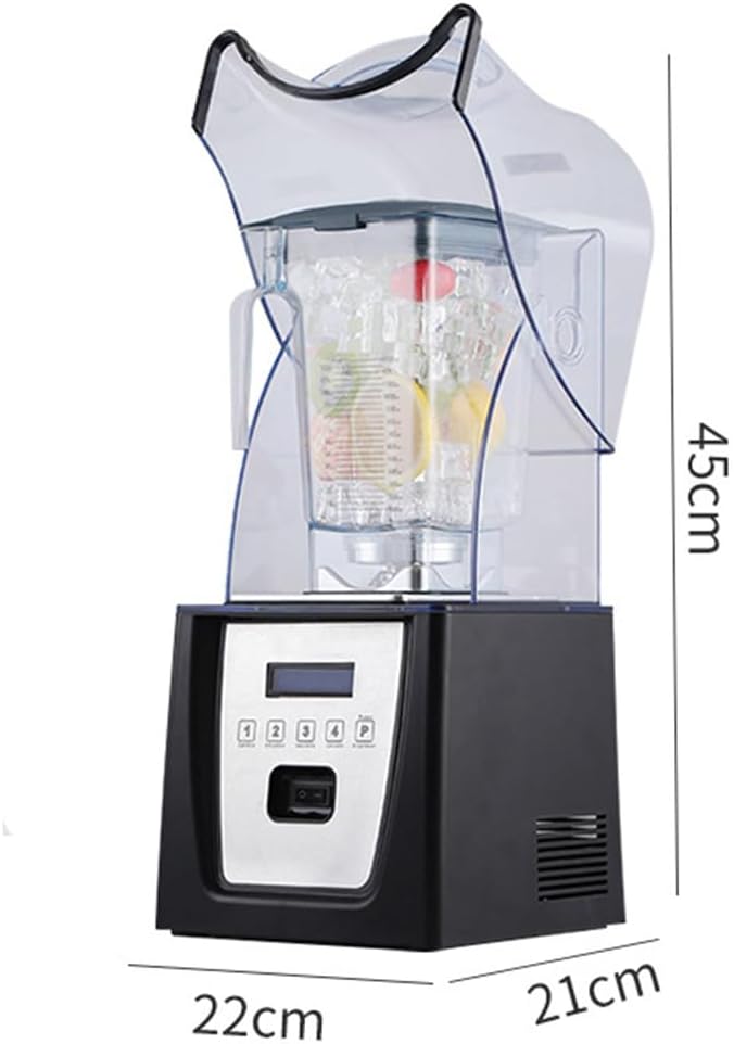 Blender Smoothie Maker Commercial Stand Mixer with Sound Enclosure Automatic Silent Wall Breaking Machine Ice Crusher for Kitchen Milk Tea Coffee Dessert Leisure Shop B