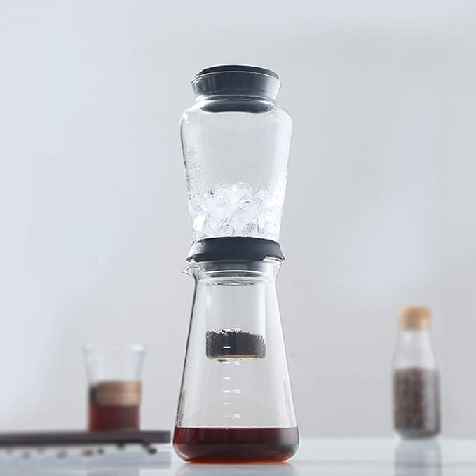 Topyond Cold Brew Coffee Maker 900ml High Borosilicate Glass Cold Brew Pitcher Professional Iced Coffee Maker Slow Ice Dripper Cold Brewer for Iced Brew Coffee Ice Tea