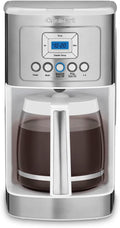 Cuisinart 14-Cup Coffee Maker Programmable PerfecTemp Glass Carafe Coffee Machine with 1-4 Cup Setting Brew Strength Control and Brew Pause Stainless Steel DCC-3200WNAS White