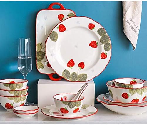 Ceramics Dinner Set Kitchen and Dining Service Creativity Kitchen Dinnerware Set Plates Dishes Bowls Plates and Bowls Set for Picnic RV Use Creativity Villa Table Decor