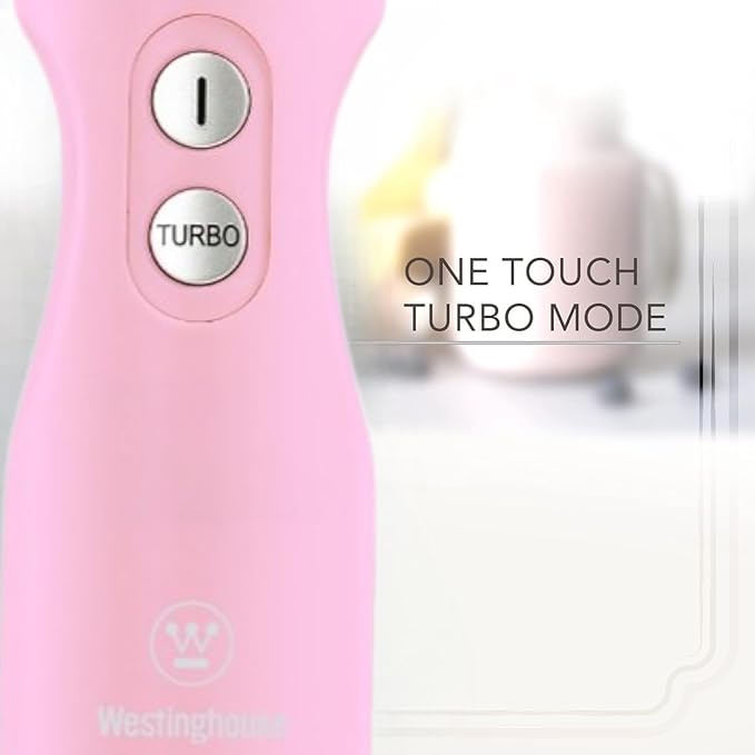 Westinghouse Hand Blender - 5-Speed Immersion Blender with Turbo Function Stainless Steel Blades &amp Rod 500W Power Detachable Easy Clean Design Best for Smoothies &amp Soups - Retro Appliance