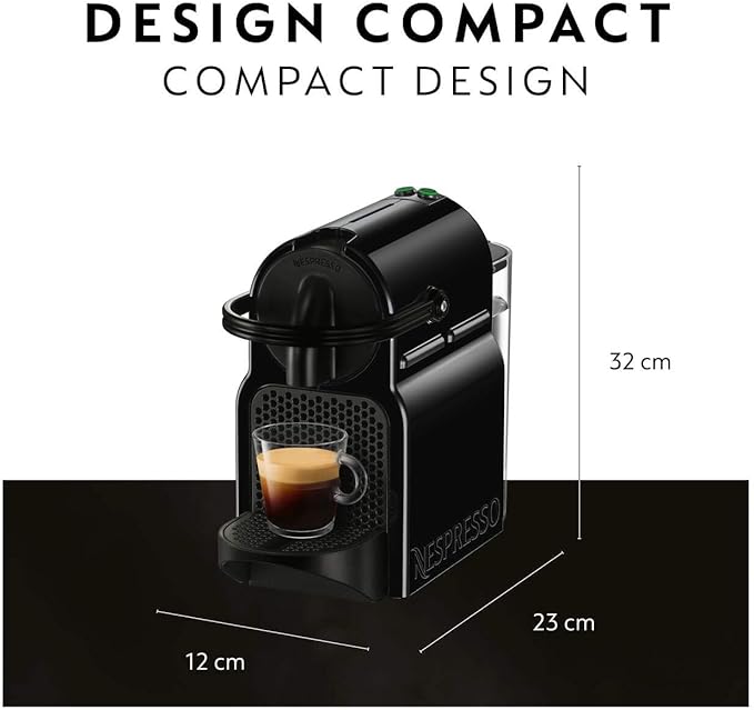 Nespresso Inissia Espresso Machine by De'Longhi with Milk Frother 24 ounces Black