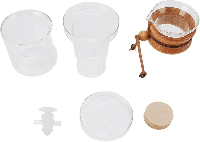 ZJchao Ice Drip Coffee Maker Clear Glass Cold Brew Coffee Maker Set Adjustable Water Flowing for Household Tea Room 400ml