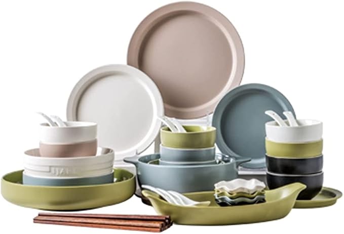 Dinnerware Sets Dish SetEuropean StyleService for 1046 Piece Colorful Porcelain Dishes SetModern Luxurious Tableware Set Dinner Gift