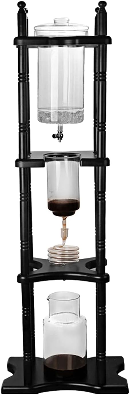 Ice-drop coffee maker cold brew coffee tower with lid and coffee spout