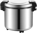 Commercial Rice Warmer(Not Rice Cooker)Constant Temperature 65°CNon-Stick Inner Pot Electric Rice WarmerCommercial 23L Electric Thermal Insulation Pot100W 110V(Color:Stainless Steel Style)