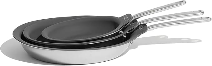 Made In Cookware | 3 Piece Set (Includes 81012) Frying Pan Protectors | Graphite | Molded Silicone | Dishwasher Safe