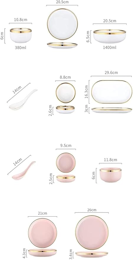 GaRcan Dinner Plate Luxurious Dinner Set for Party or Wgifts Dinnerware Set China Dinner Set Plates and Bowls Sets for Restaurant and Wgifts
