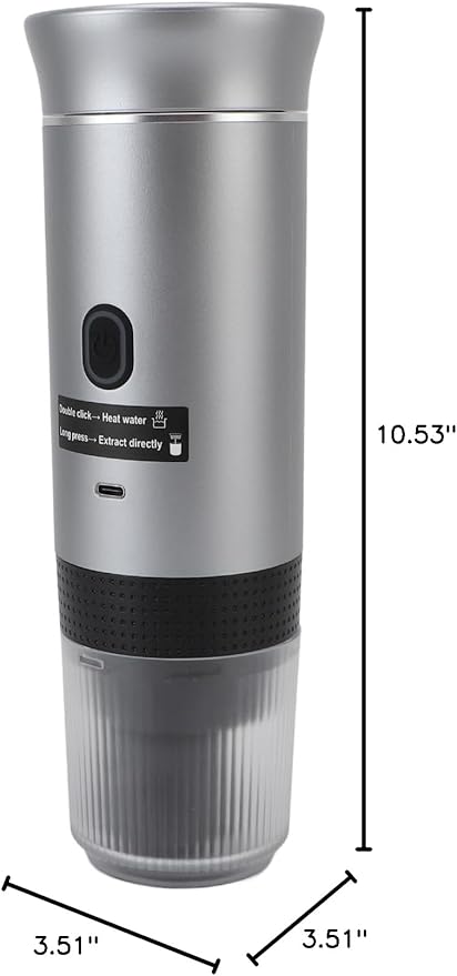 Asixxsix Portable Coffee Maker 120ml 72W 304 Stainless Steel Automatic Heating Electric Coffee Maker Camping Machine with USB Charging for Travel Camping Hiking RV Home Office