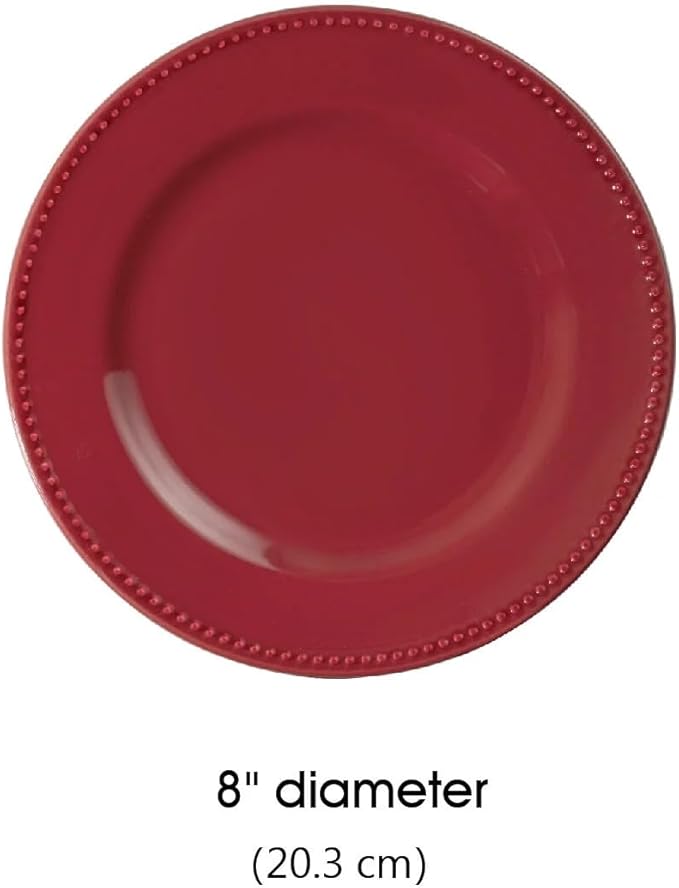 12-Piece Stoneware Dinnerware Set in Redincluding 4 Dinner Plates 4 Salad Plates 4 Bowlsperfect for family dinners casual gatherings or adding a pop of color to your table