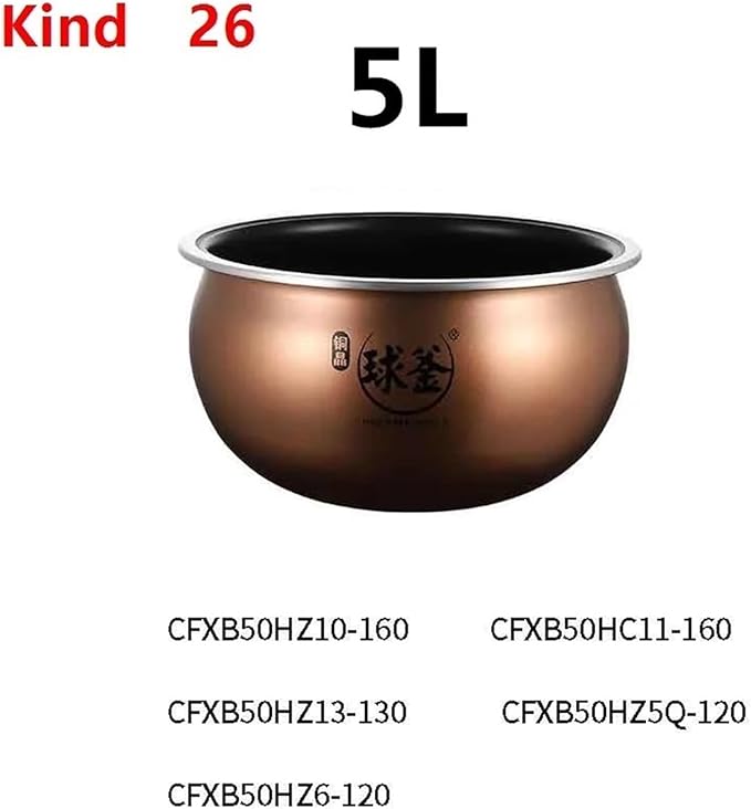 Electric Rice Cooker Inner Pot Compatible for SUPOR Electric Pressure Cooker Inner Pot 2.5L/3L/4L/5L/6L Non Stick Pot Inner Pot (Multiple Kind 26 (Spherical Inner Pot 5L))