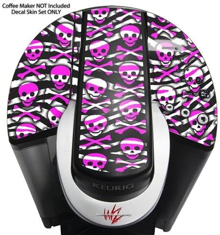Decal Style Vinyl Skin compatible with Keurig K40 Elite Coffee Makers Zebra Pink Skulls (COFFEE MAKER NOT INCLUDED)