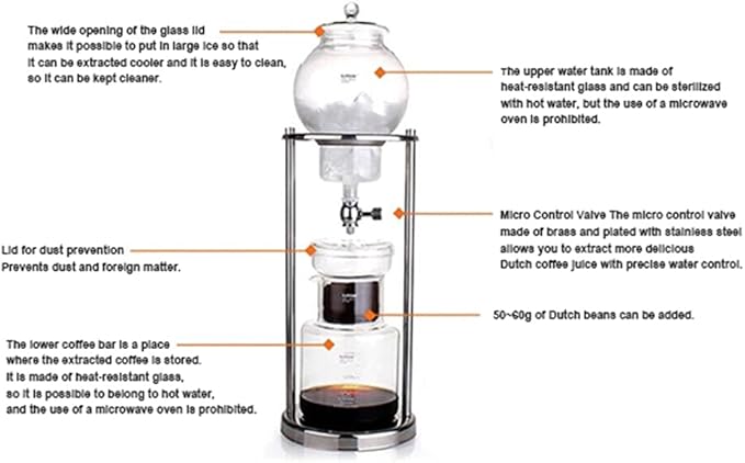 Firenze Tear 600 Cold Brew Dutch Coffee Maker Hand Drip Set For 6 People