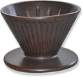 Pottery Pour Over Coffee Maker Ceramic Cone Filter Hand Drip Coffee Dripper Reusable Stoneware Pourover Coffee Brewer Size 02 (Rustic Chocolate Brown)