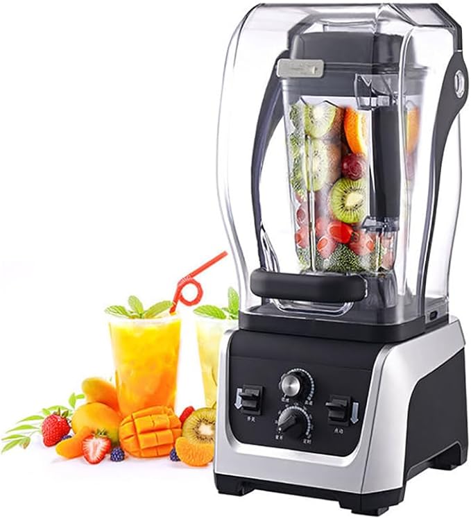 KEULEN Stand Smoothie Mixer 2.5LSand Ice Machine with Mute Cover Vertical Six Leaf Wall Breaking Blade Adjustable Speed 300 Minutes Timer for Kitchen Milk Tea Coffee Dessert Leisure Shop