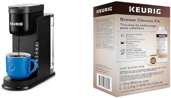 Keurig K-Express Coffee Maker &amp Brewer Cleanse Kit For Maintenance Includes Descaling Solution &amp Rinse Pods Compatible Classic/1.0 &amp 2.0 K-Cup Pod Coffee Makers 4 Count